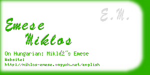 emese miklos business card
